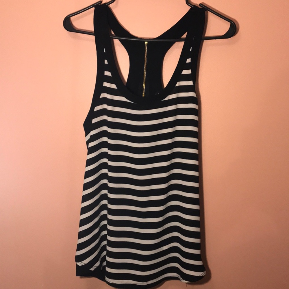 EXPRESS Black and White Racerback Tank